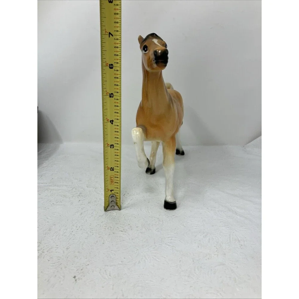 Vintage Wales Japan Ceramic Horse Figurine Porcelain Mustang Equestrian 7“